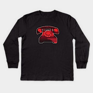 Rotary Dial Red Kids Long Sleeve T-Shirt